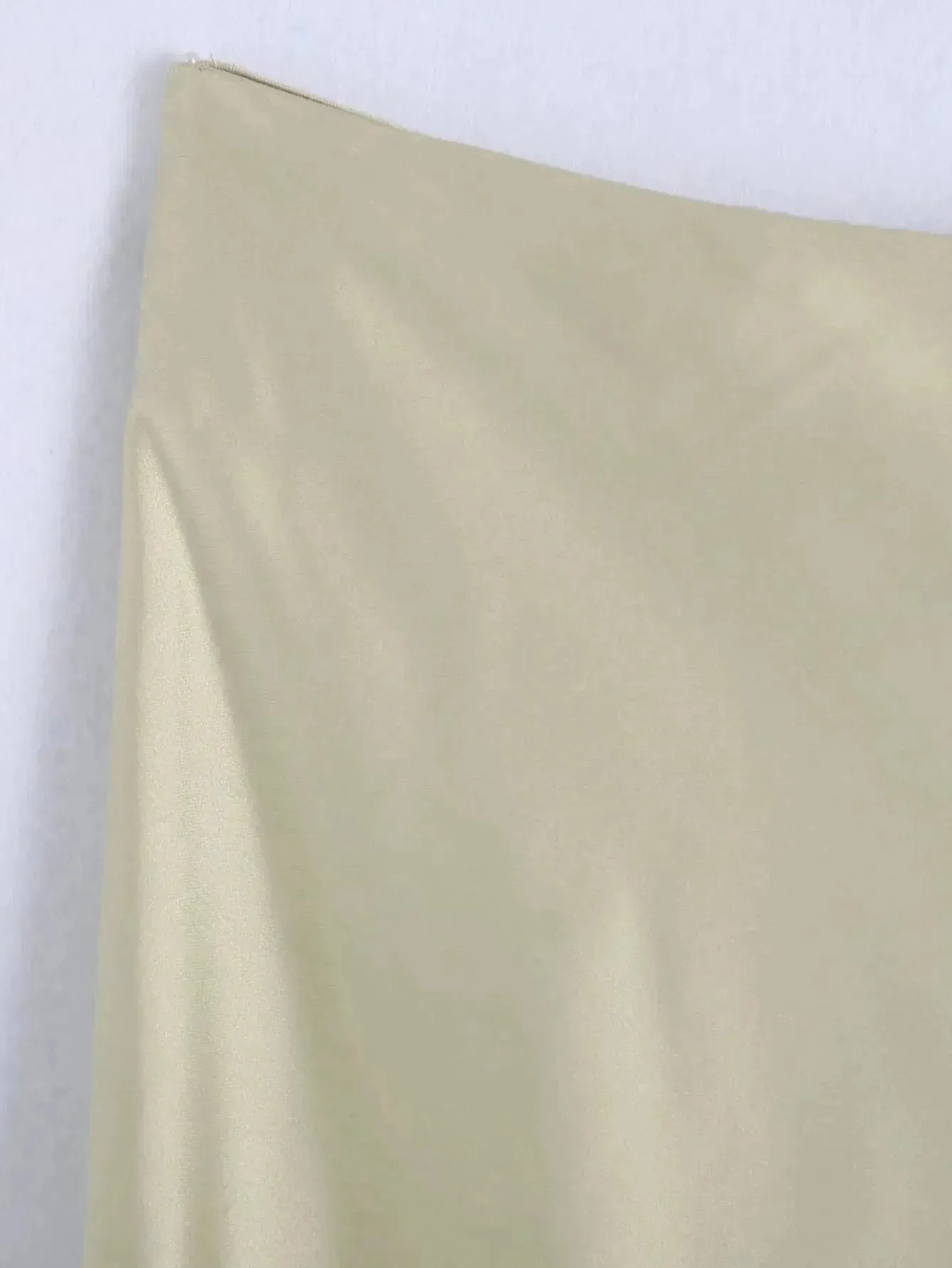 High Waisted Midi Silk Satin Skirt