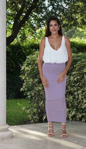 High Waisted Pencil Skirt - Lavender