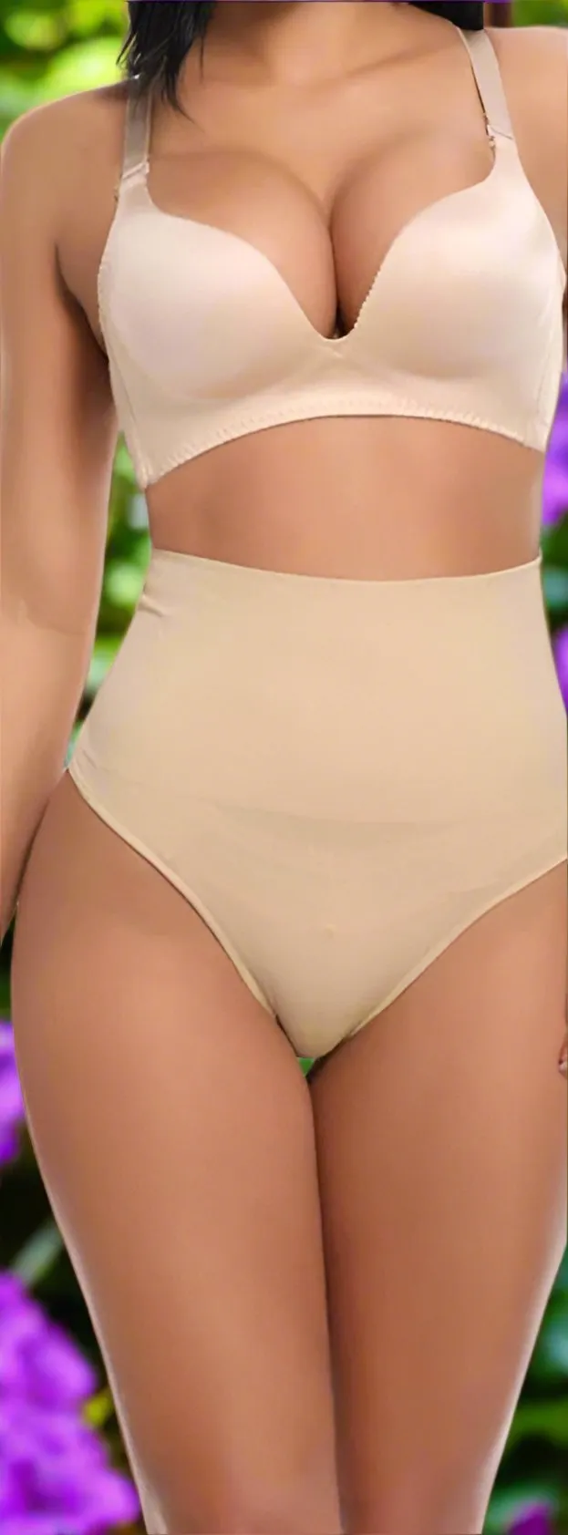 High Waisted Tummy Control Panties with Butt Lifting and Belly Shaping, Sizes S-3XL, Black/Beige