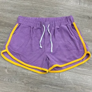 Honesty Clothing Purple/Gold Terry Cheer Shorts