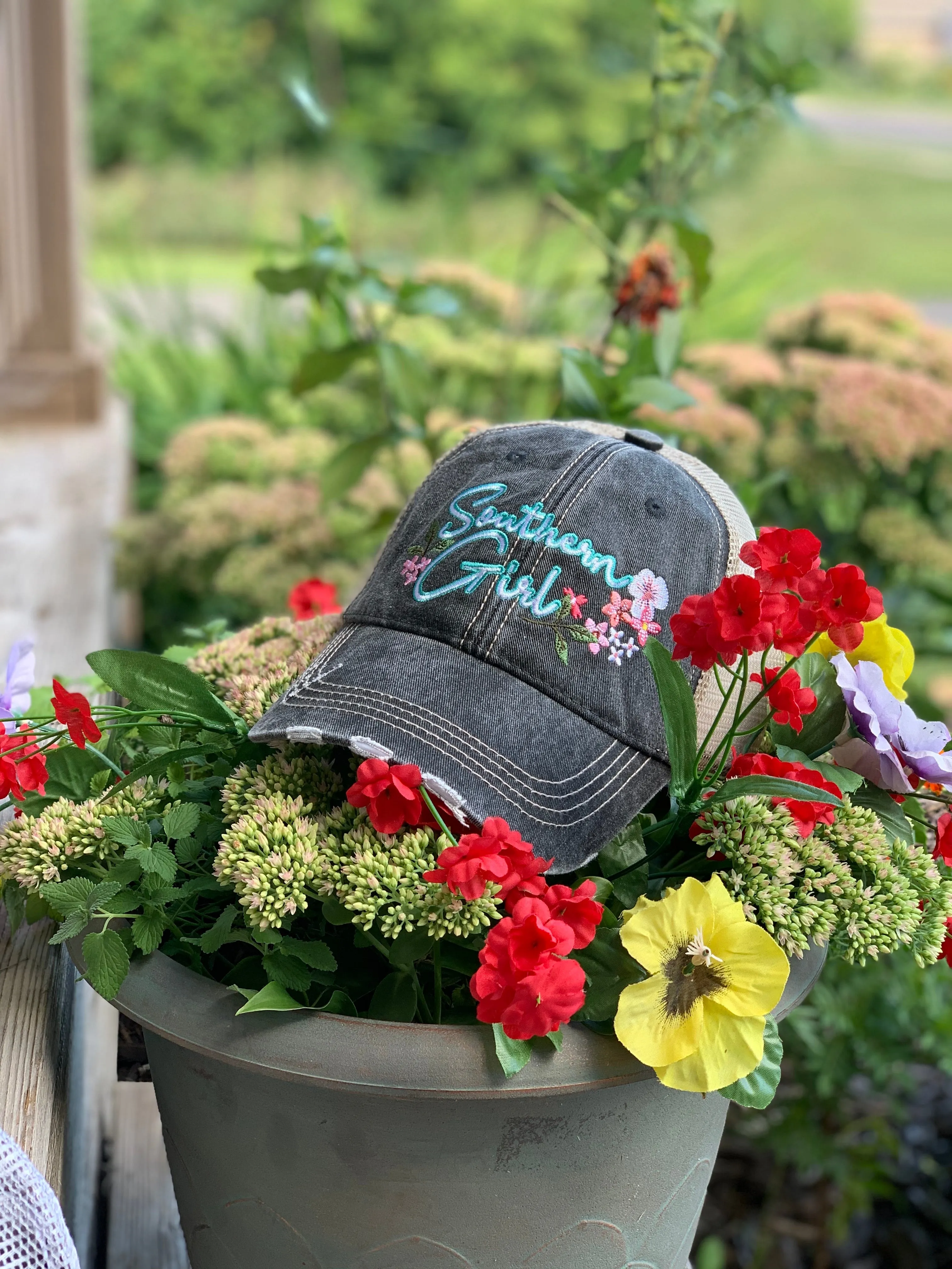 HOT MESS just doing my best hats Embroidered gray distressed unisex trucker caps Womens gift