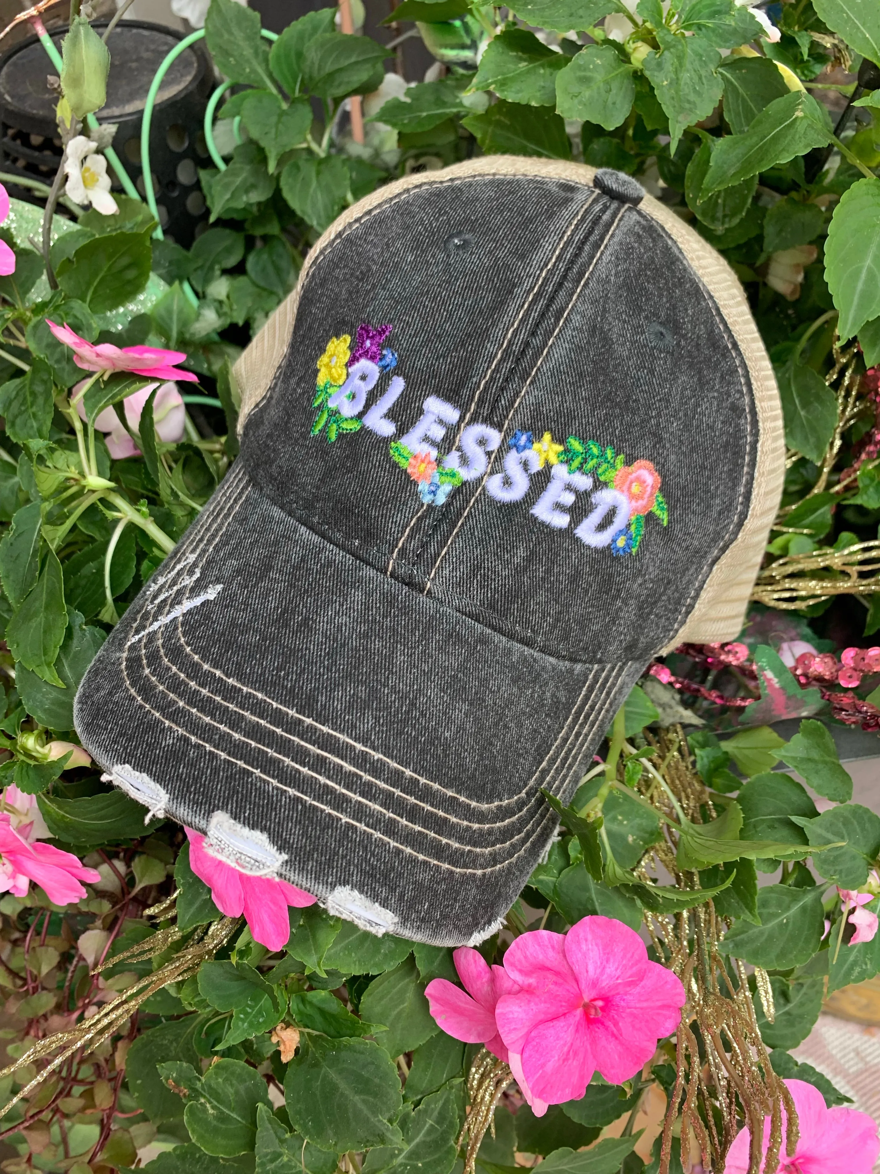 HOT MESS just doing my best hats Embroidered gray distressed unisex trucker caps Womens gift