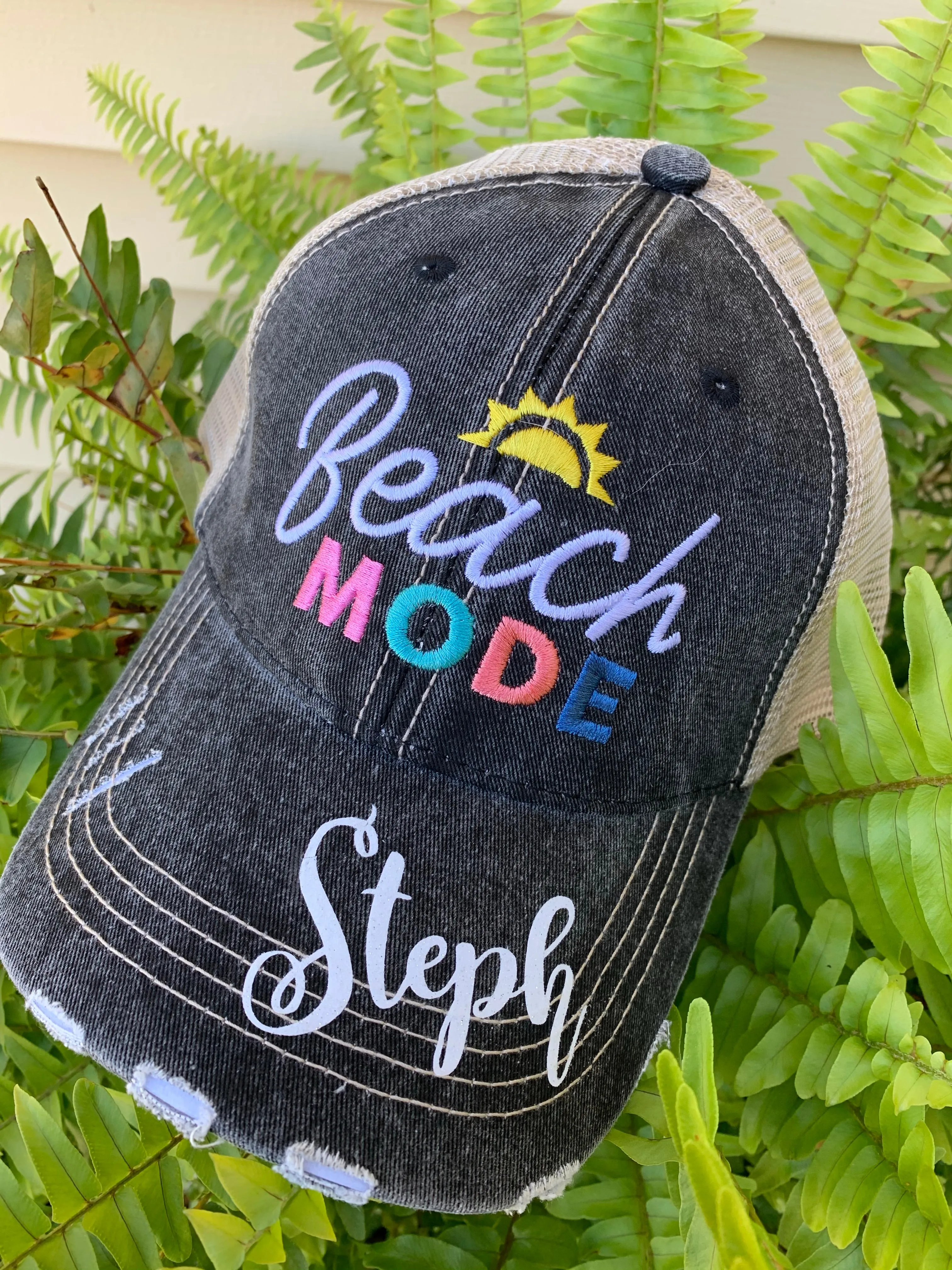HOT MESS just doing my best hats Embroidered gray distressed unisex trucker caps Womens gift