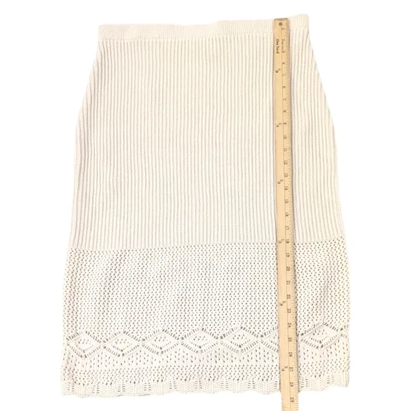 House of Harlow 1960 Sweater Set Crop Top Pencil Skirt NEW Womens Large Ivory