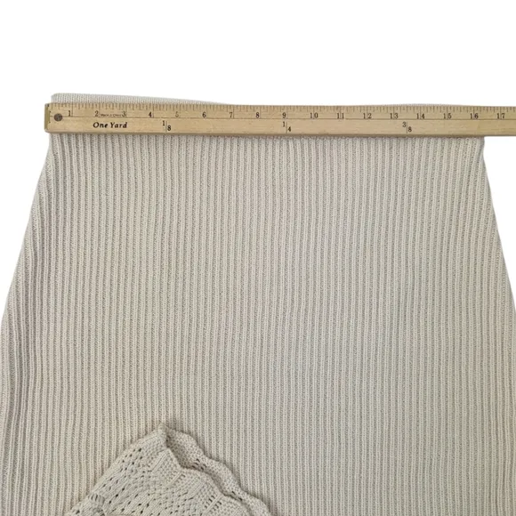 House of Harlow 1960 Sweater Set Crop Top Pencil Skirt NEW Womens Large Ivory
