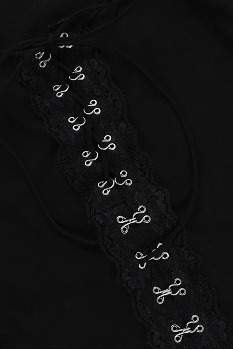 HTS1324 Gothic Lace-Up Corset Top