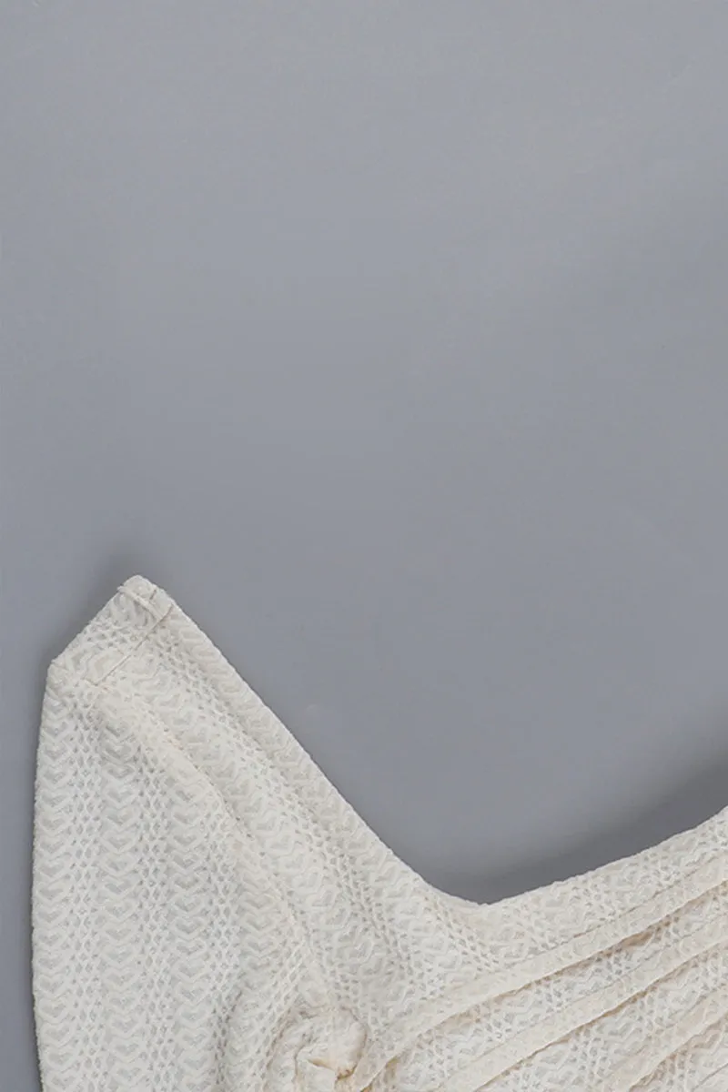 HTS1363 Chic Knit Square Neck Crop Top
