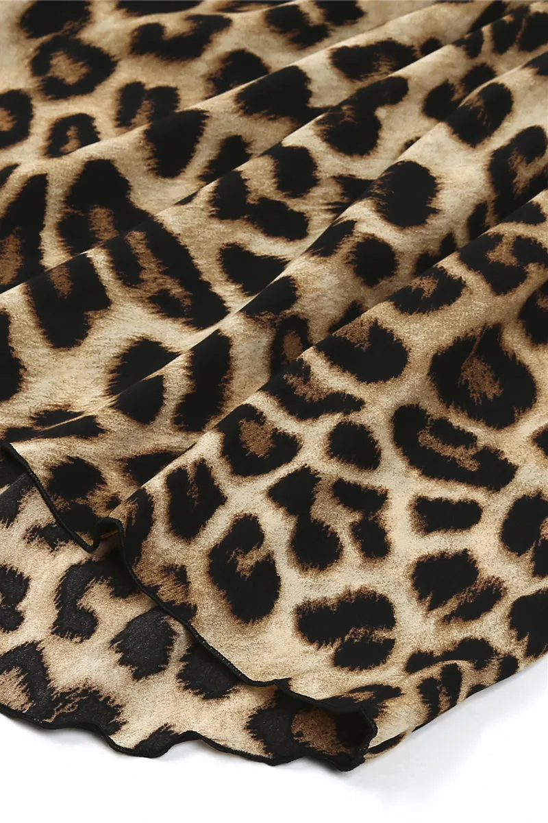 HTT1283 Leopard Off-Shoulder Blouse Top