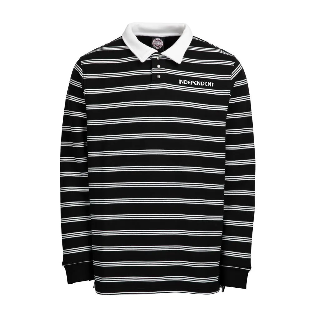 Independent Crew Bauhaus Stripe Polo Crew - Black Stripe