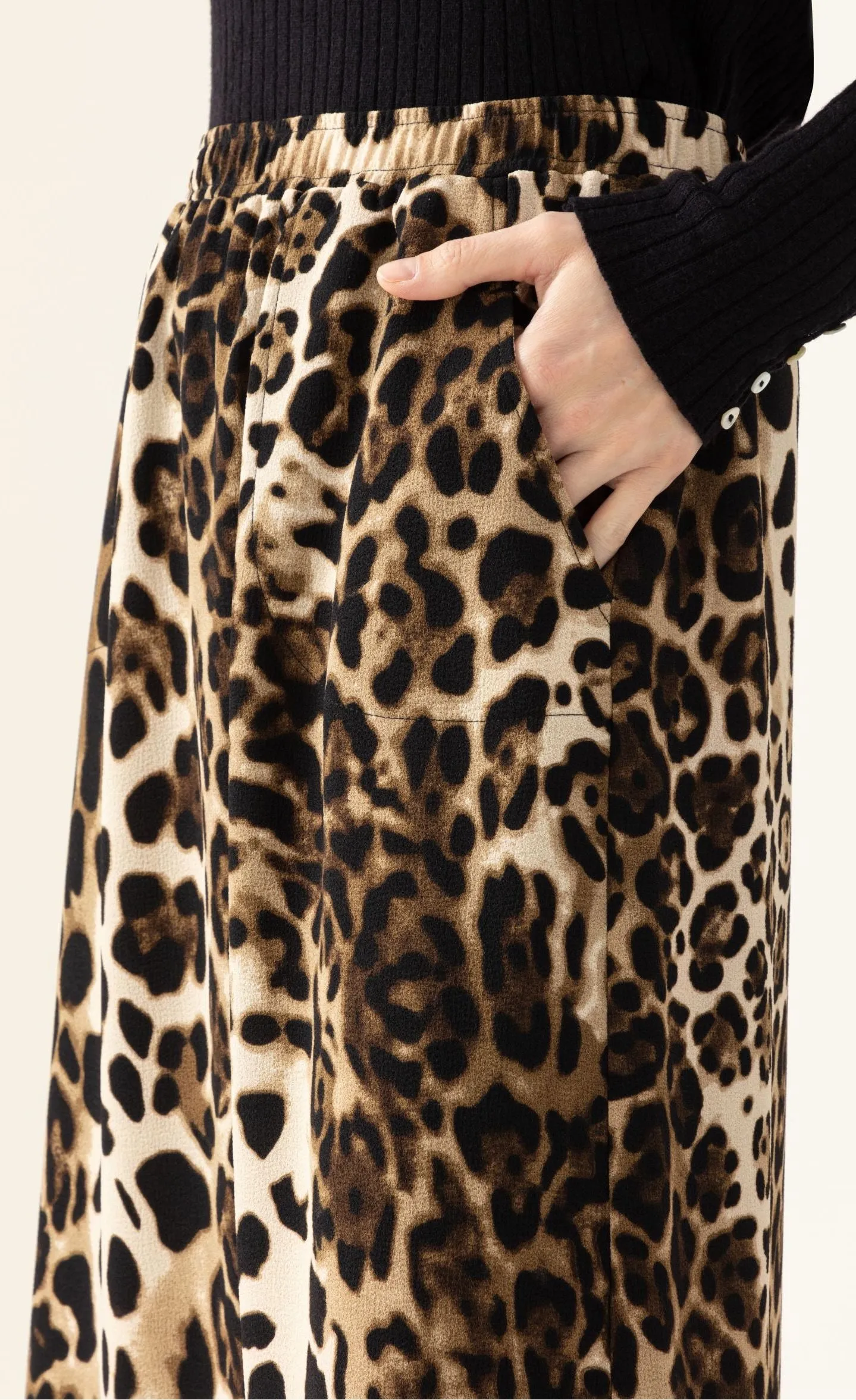 Indies Rosane Long Leopard Skirt