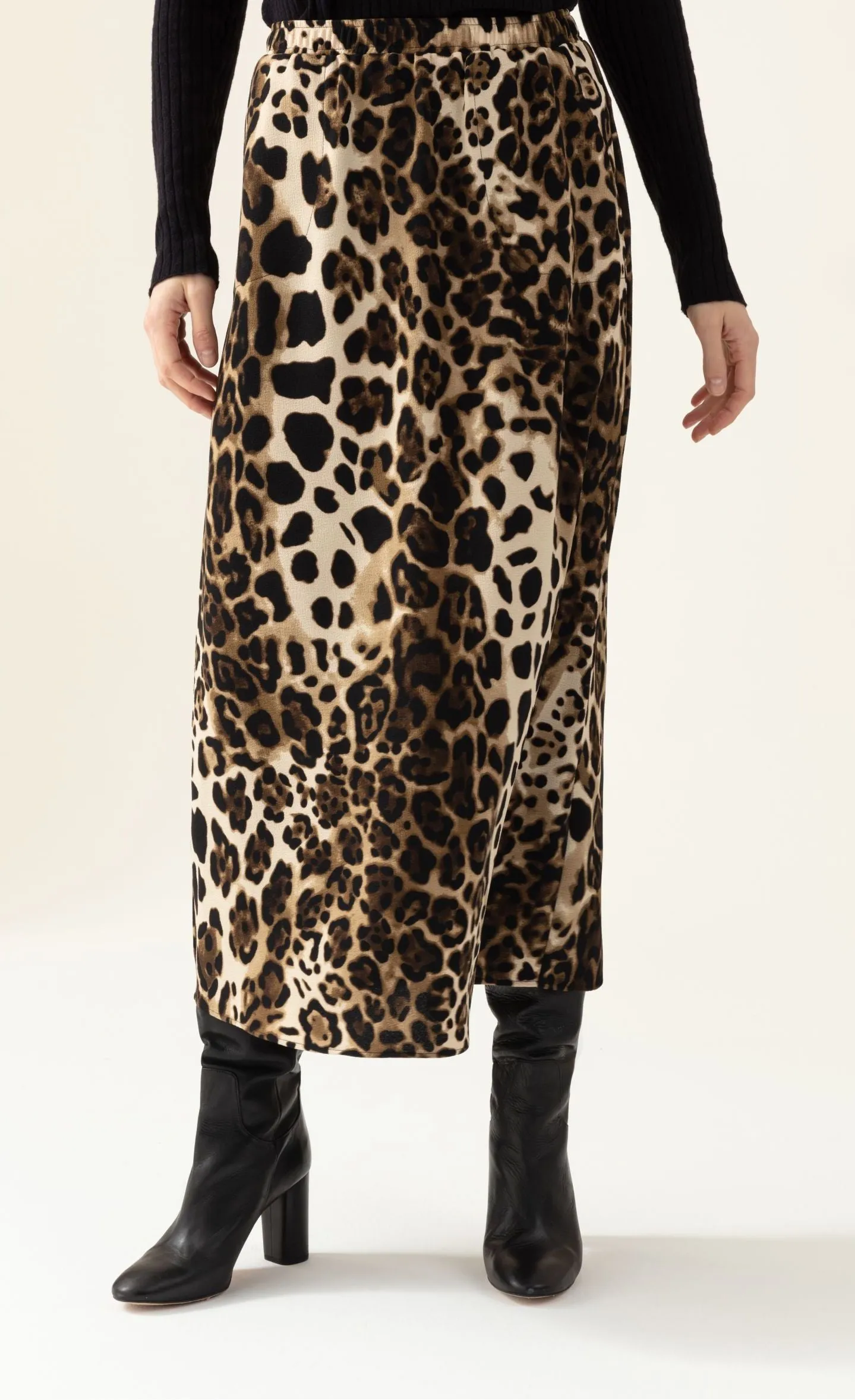 Indies Rosane Long Leopard Skirt