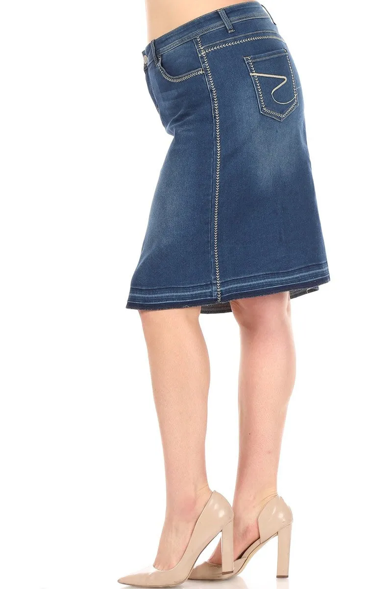 Indigo Wash Denim Skirt