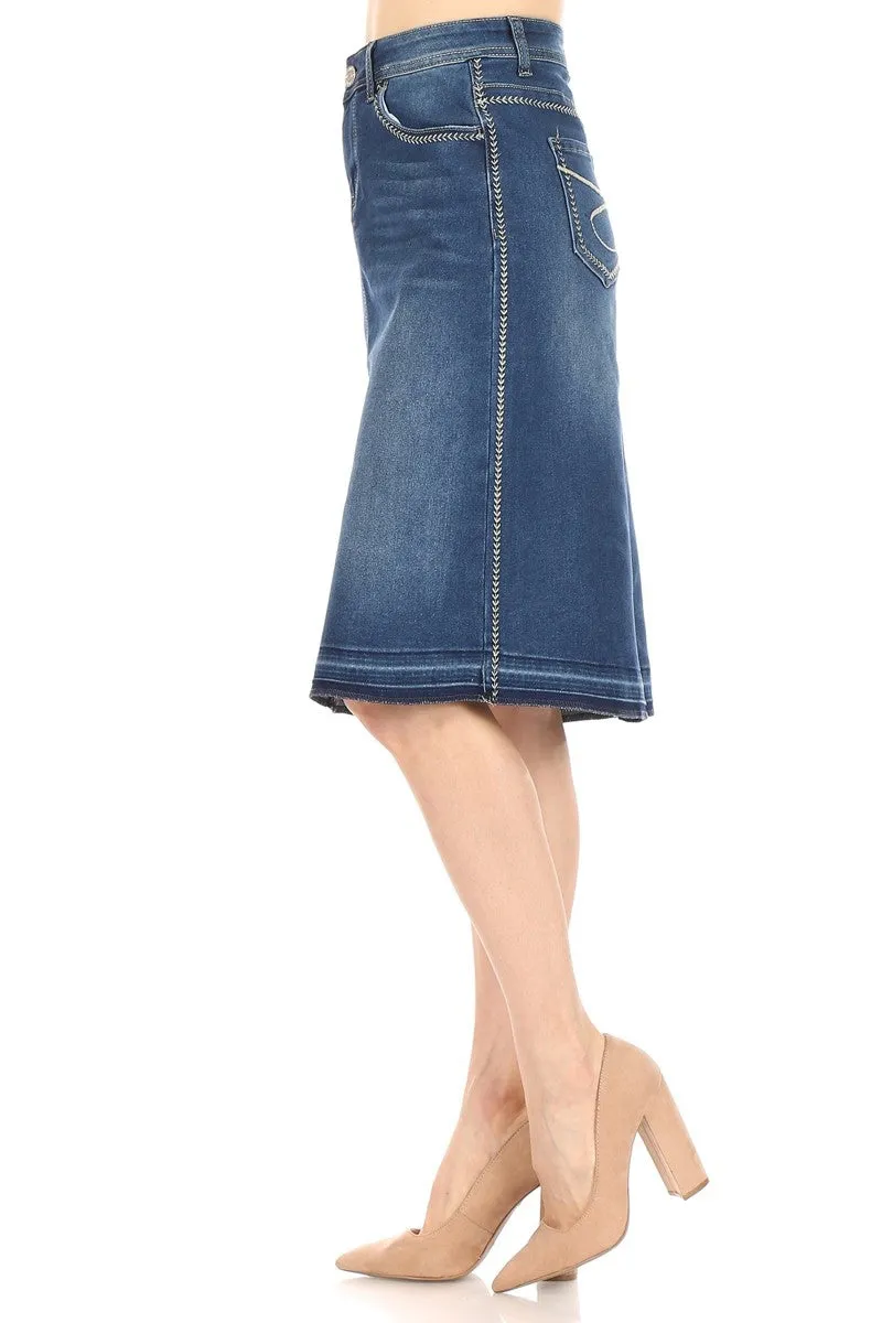 Indigo Wash Denim Skirt