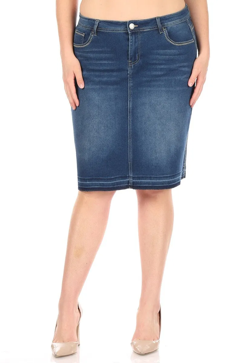 Indigo Wash Denim Skirt
