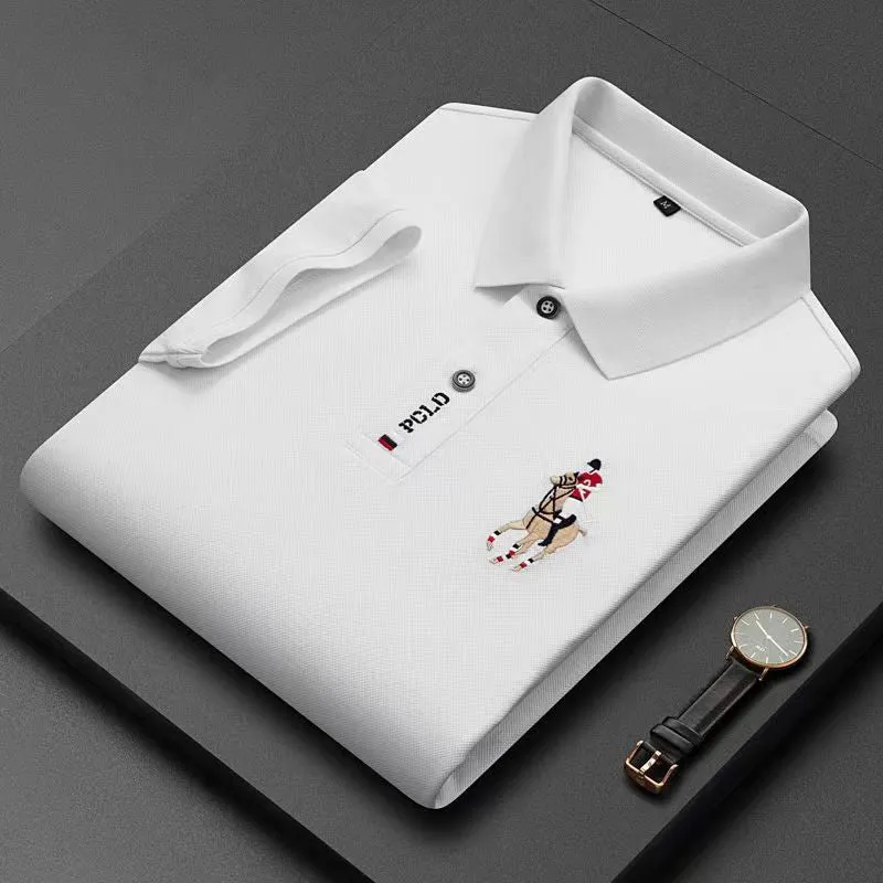 INSTOCK- Ice silk lapel Paul embroidery POLO shirt