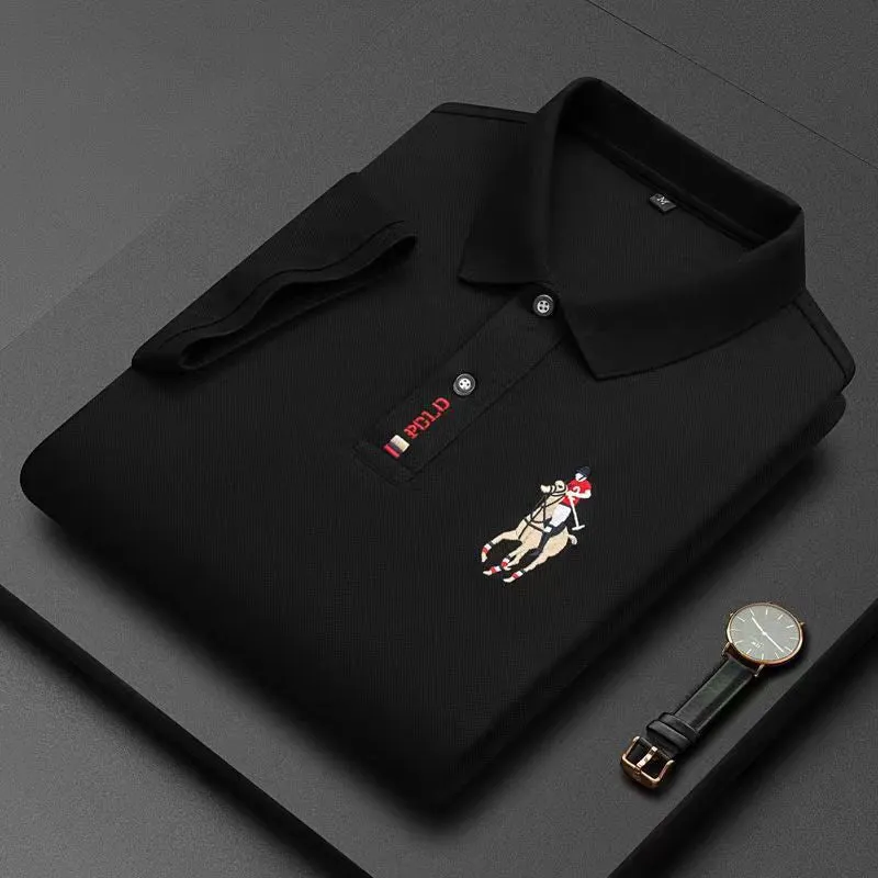INSTOCK- Ice silk lapel Paul embroidery POLO shirt