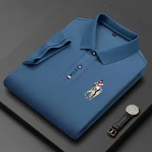 INSTOCK- Ice silk lapel Paul embroidery POLO shirt