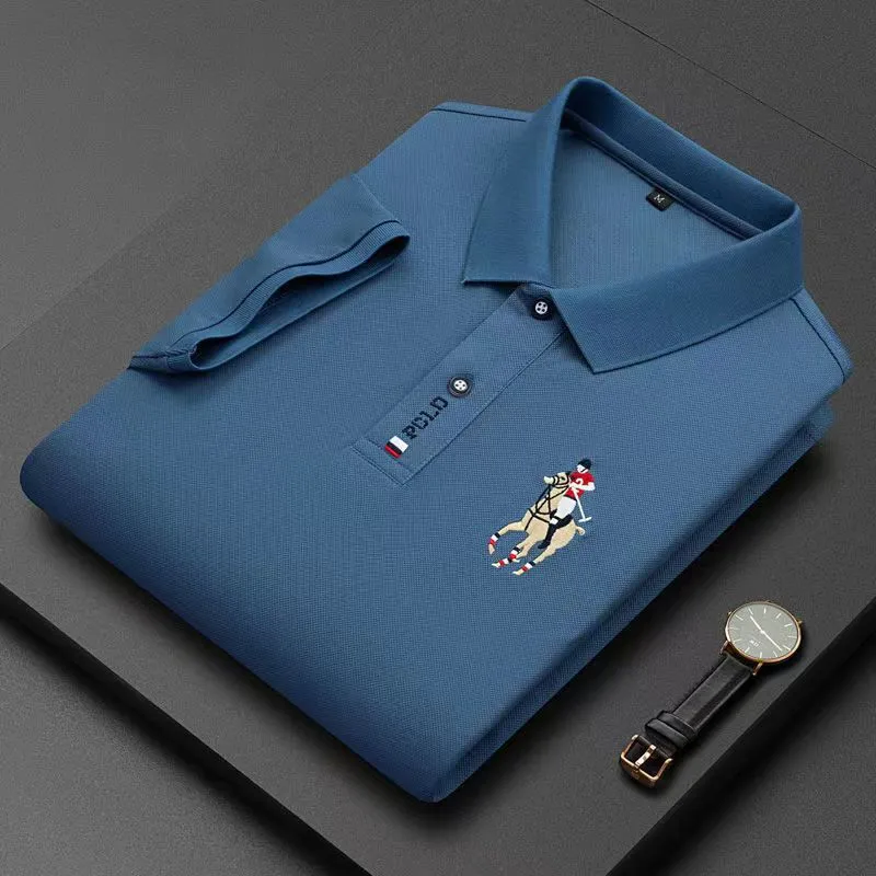 INSTOCK- Ice silk lapel Paul embroidery POLO shirt