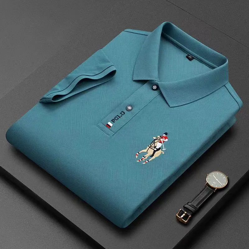 INSTOCK- Ice silk lapel Paul embroidery POLO shirt