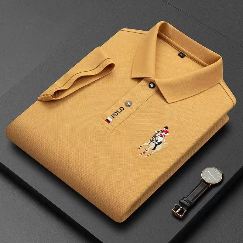 INSTOCK- Ice silk lapel Paul embroidery POLO shirt