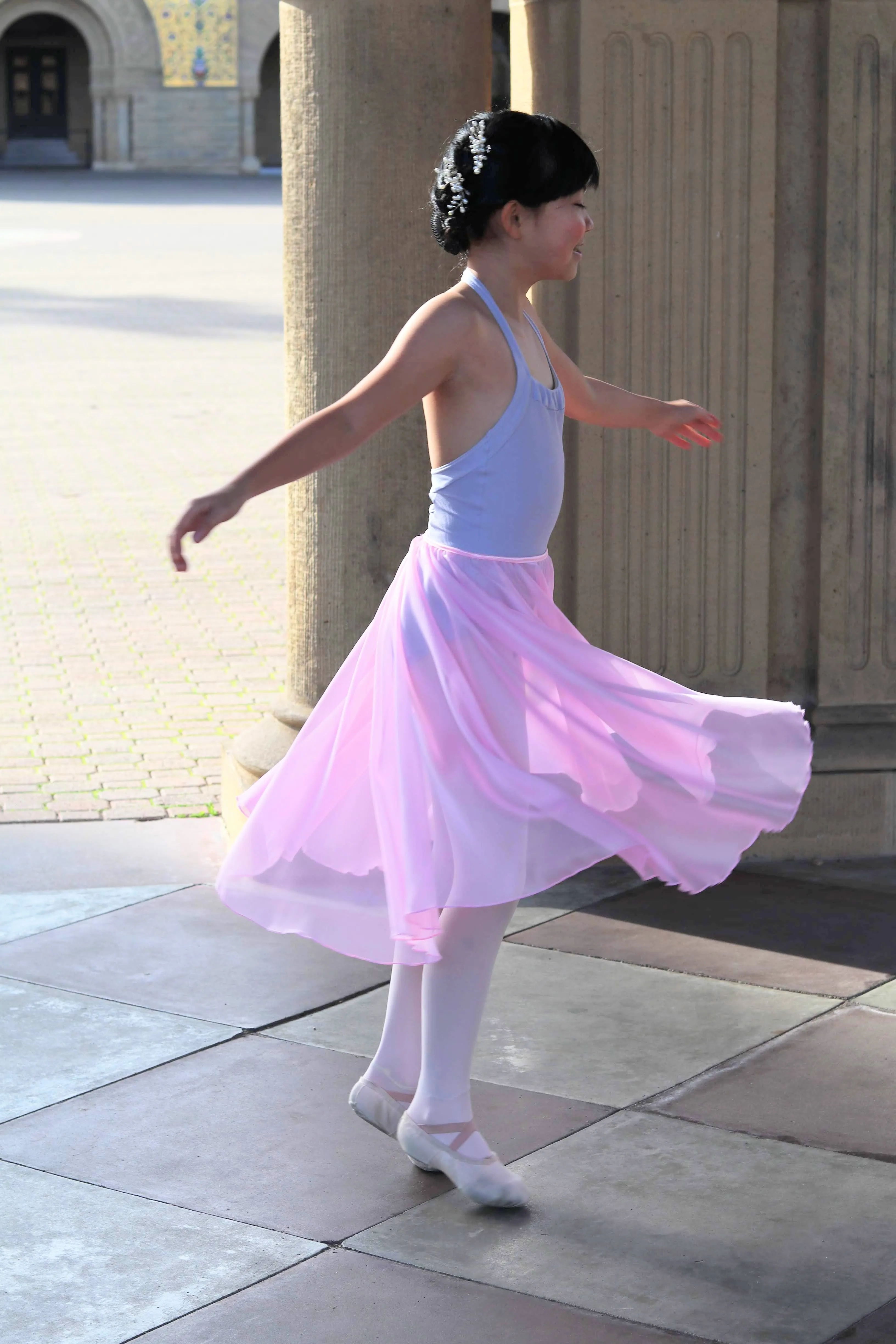 【Iridescent  Chiffon】Rehearsal long flowy skirt　
