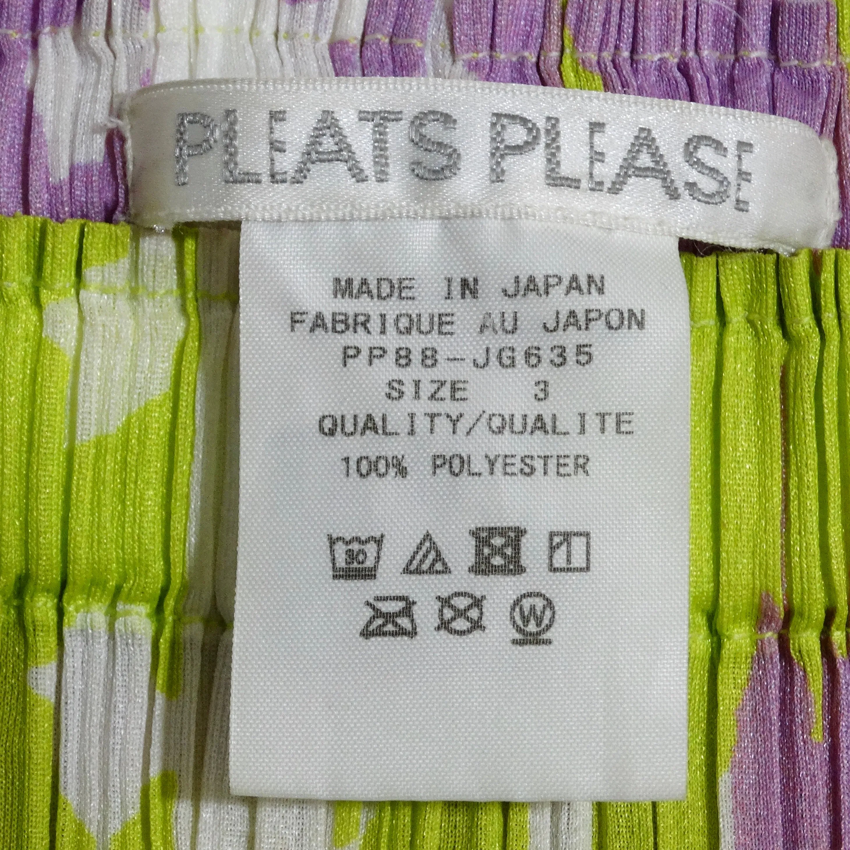 Issey Miyake 1990s Pleats Please Multicolor Midi Skirt