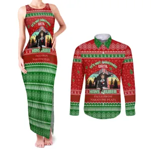 It's Not Christmas Unil Hans Gruber Falls From Nakatomi Plaza Couples Matching Tank Maxi Dress and Long Sleeve Button Shirts Xmas Eve 1988 DT02