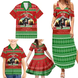 It's Not Christmas Unil Hans Gruber Falls From Nakatomi Plaza Family Matching Summer Maxi Dress and Hawaiian Shirt Xmas Eve 1988 DT02