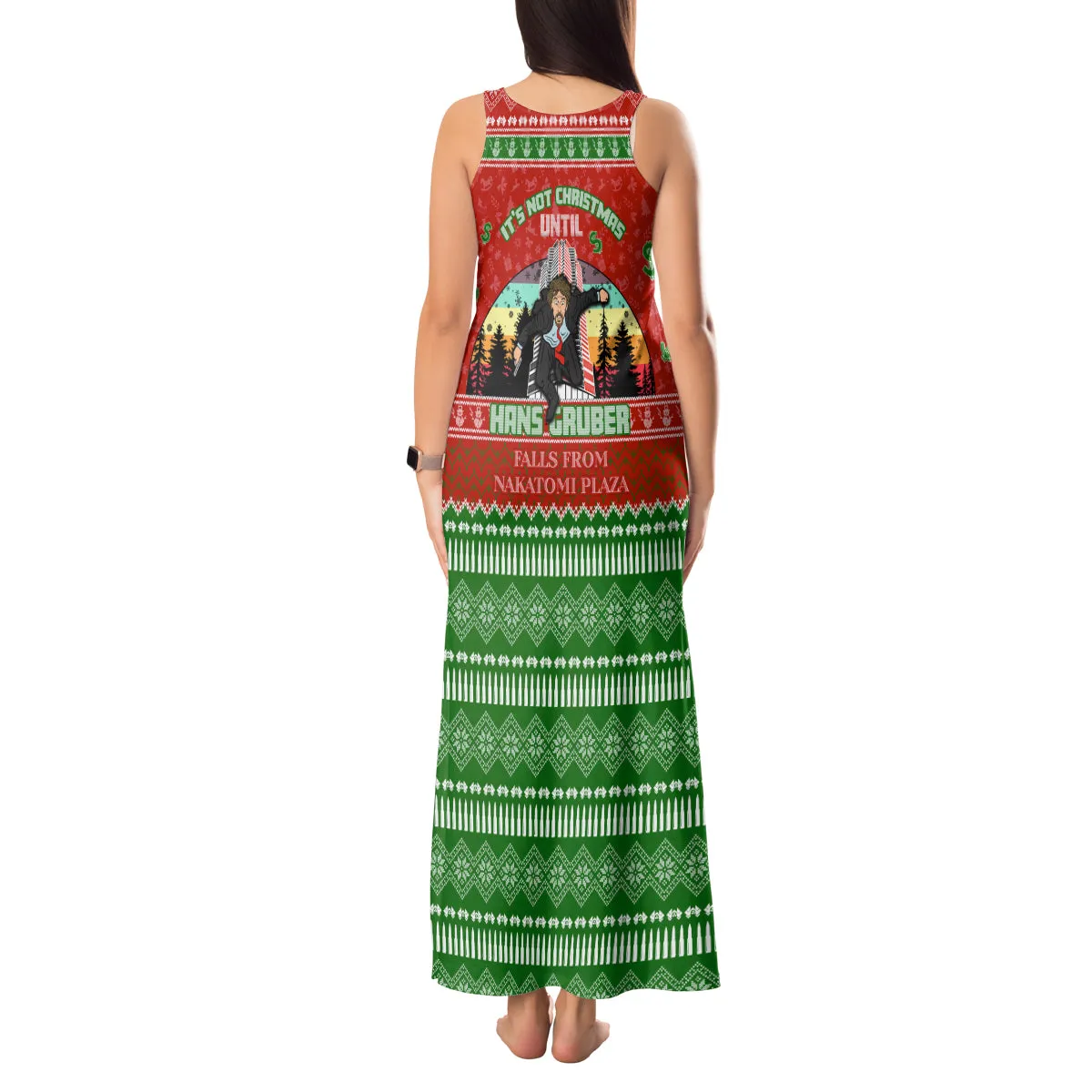 It's Not Christmas Unil Hans Gruber Falls From Nakatomi Plaza Tank Maxi Dress Xmas Eve 1988 DT02