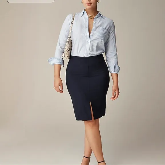 J Crew Pencil knee-length skirt in Italian bi-stretch wool blend