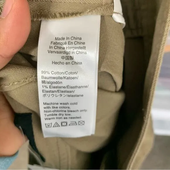 J Crew size buttons pencil skirt in stretch chino khaki size 6 minimalist bo 104