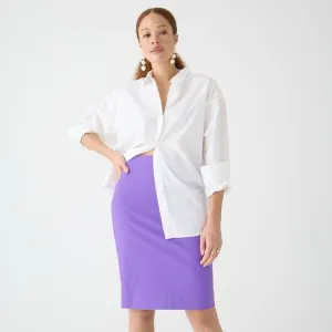 J.Crew No. 2 Pencil® Skirt in Bi-stretch Cotton in Violet Bouquet (Purple)