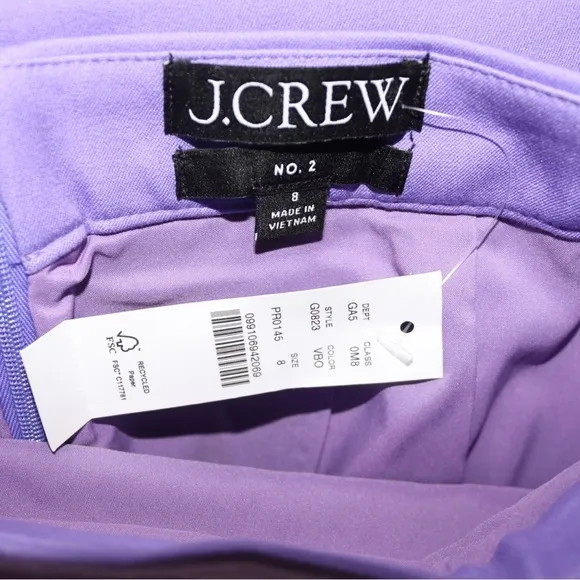 J.Crew No. 2 Pencil® Skirt in Bi-stretch Cotton in Violet Bouquet (Purple)