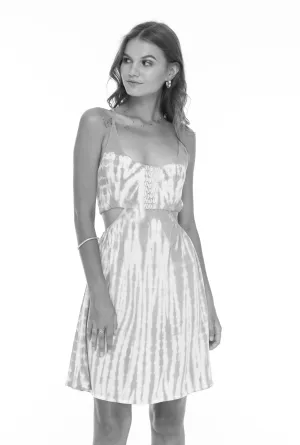 Jelly dream beaded short dress in grey