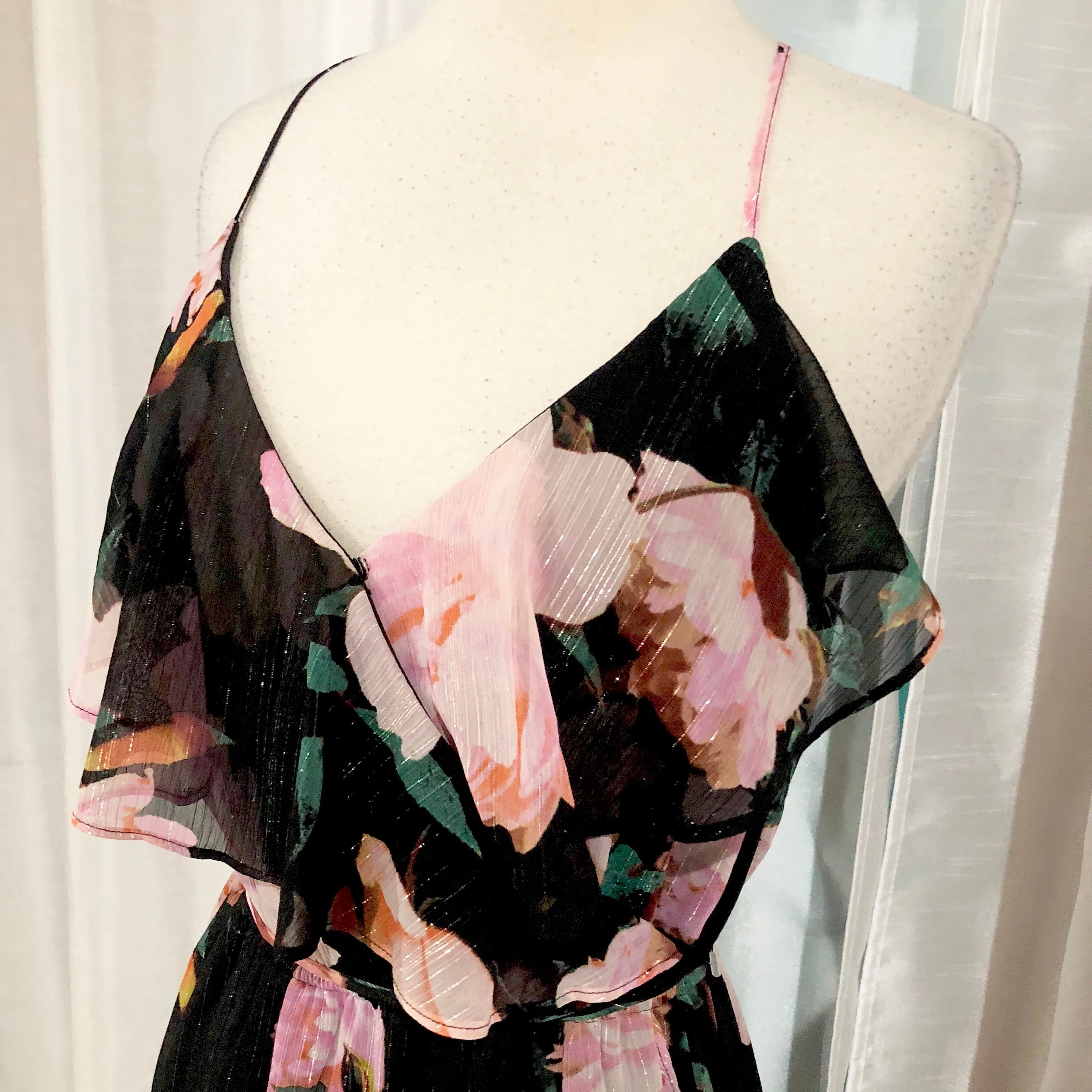 JENNIFER LOPEZ Floral Print Maxi Dress Size 2 NWT