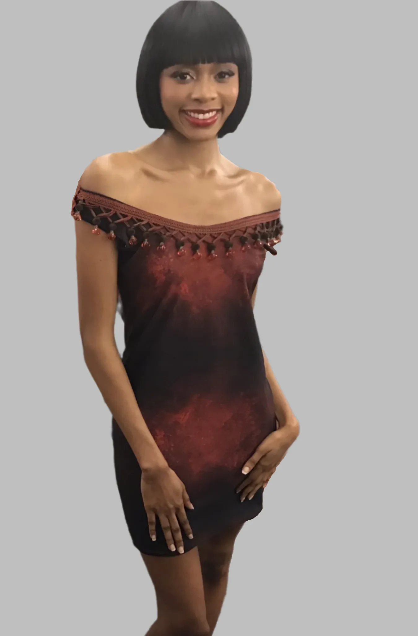 Jeweled Sunset Ombre Bodycon Dress