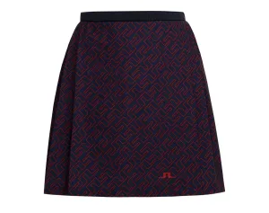 J.Lindeberg Womens Sierra Print Pleat Golf Skirt - KETCHUP BRIDGE MONOGRAM
