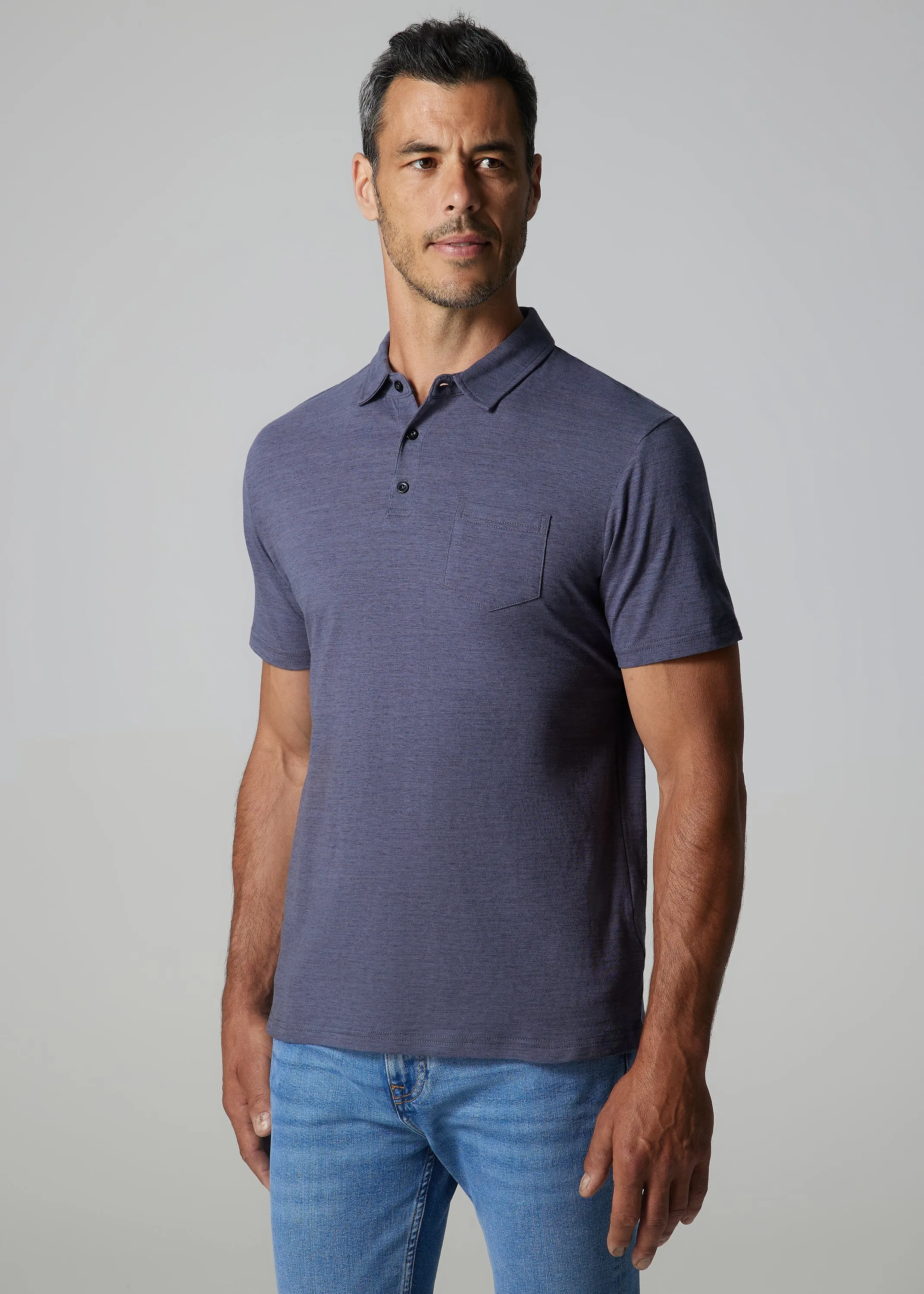 Johnny Cotton Melange Steel Polo