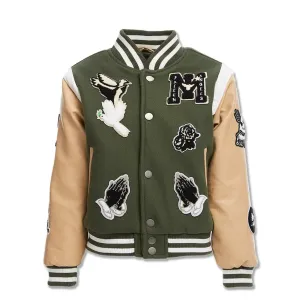 Jordan Craig Boys Fallen Angels Varsity Jacket (Pine)