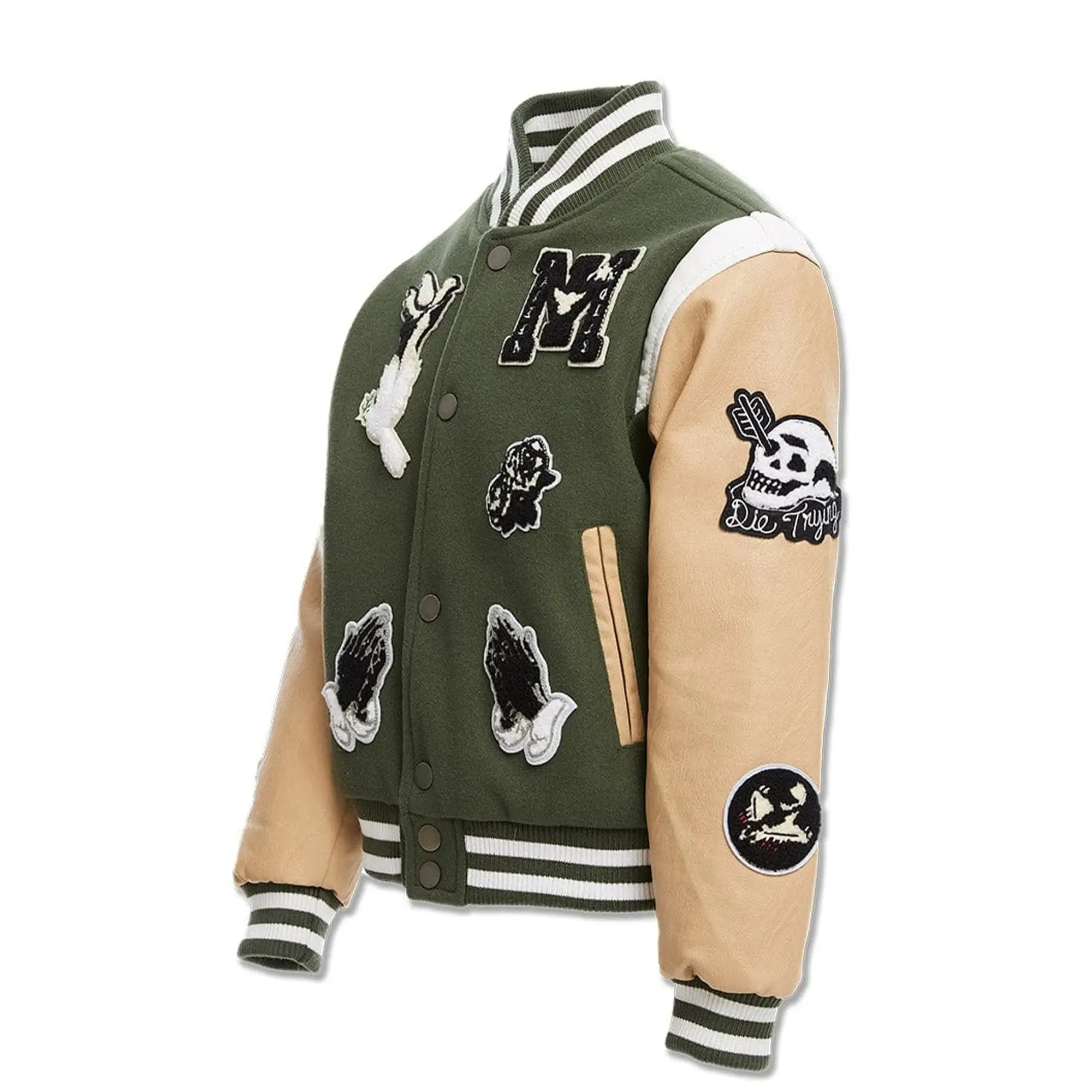 Jordan Craig Boys Fallen Angels Varsity Jacket (Pine)