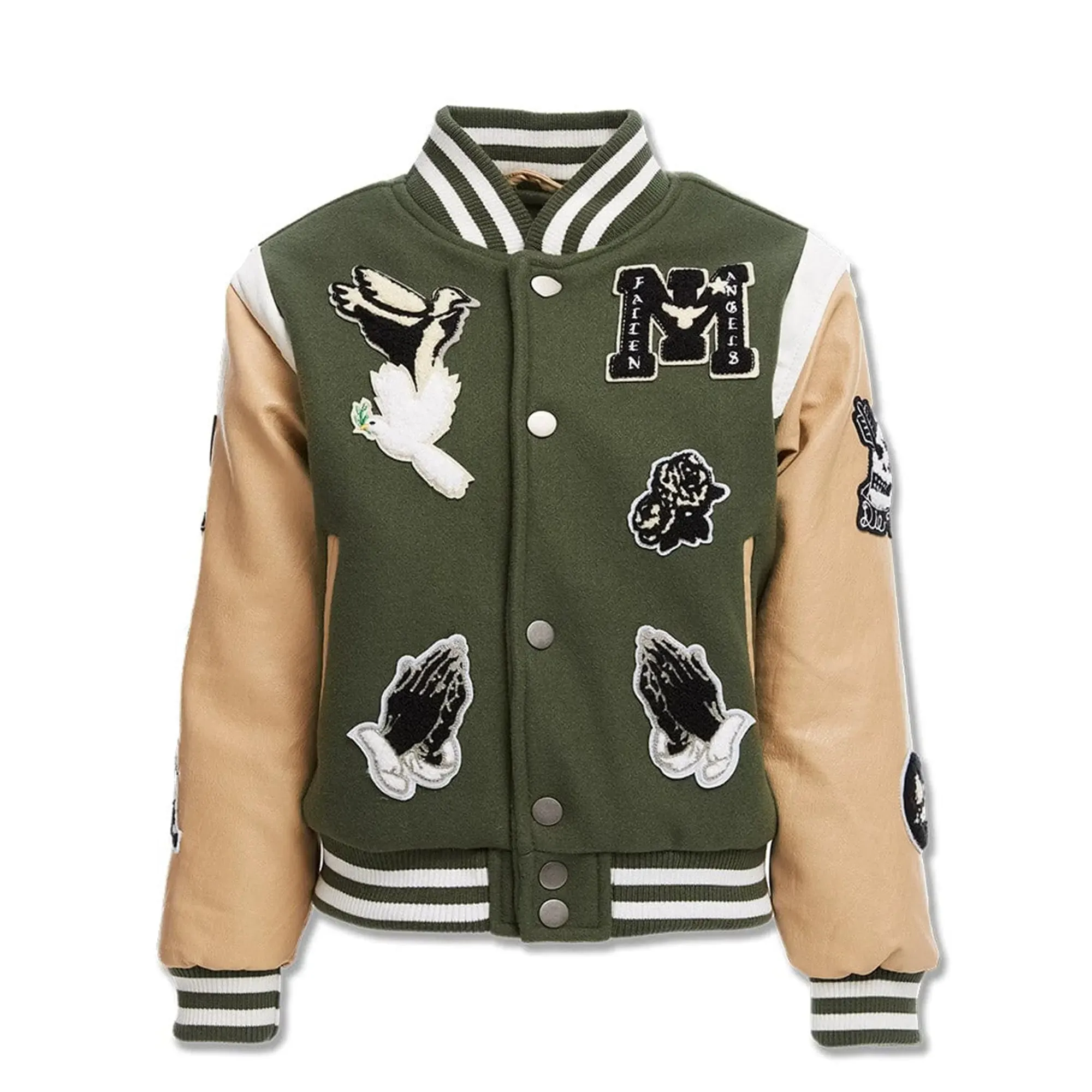 Jordan Craig Boys Fallen Angels Varsity Jacket (Pine)