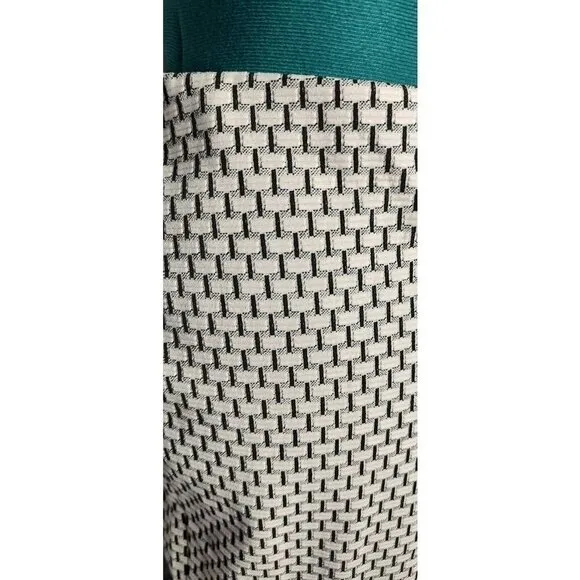 KAELEN Womens Pencil Skirt Beige Black Geometric Midi Stretch Textured Zip M