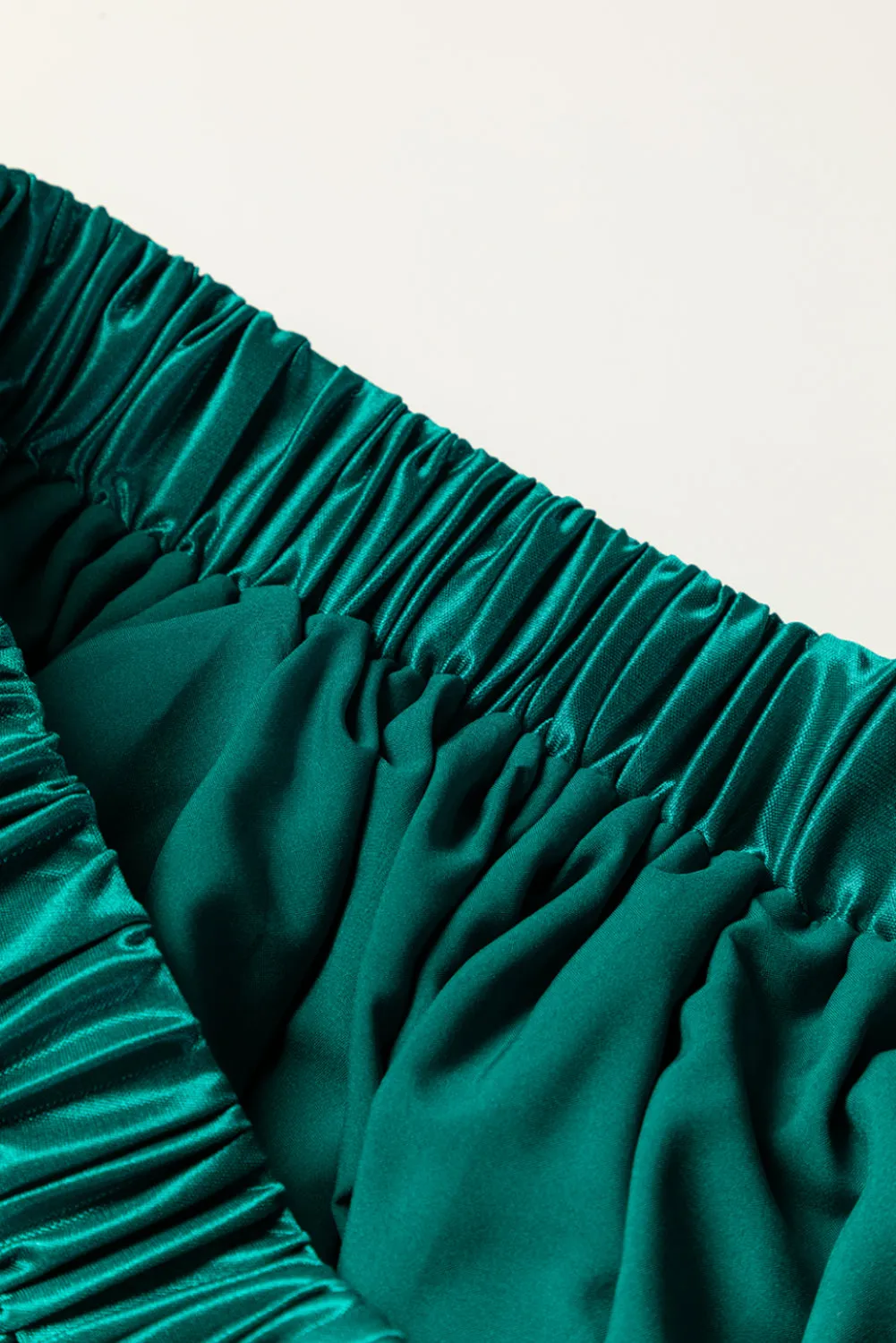 KaleaBoutique Satin Elastic Waist Pleated Maxi Skirt