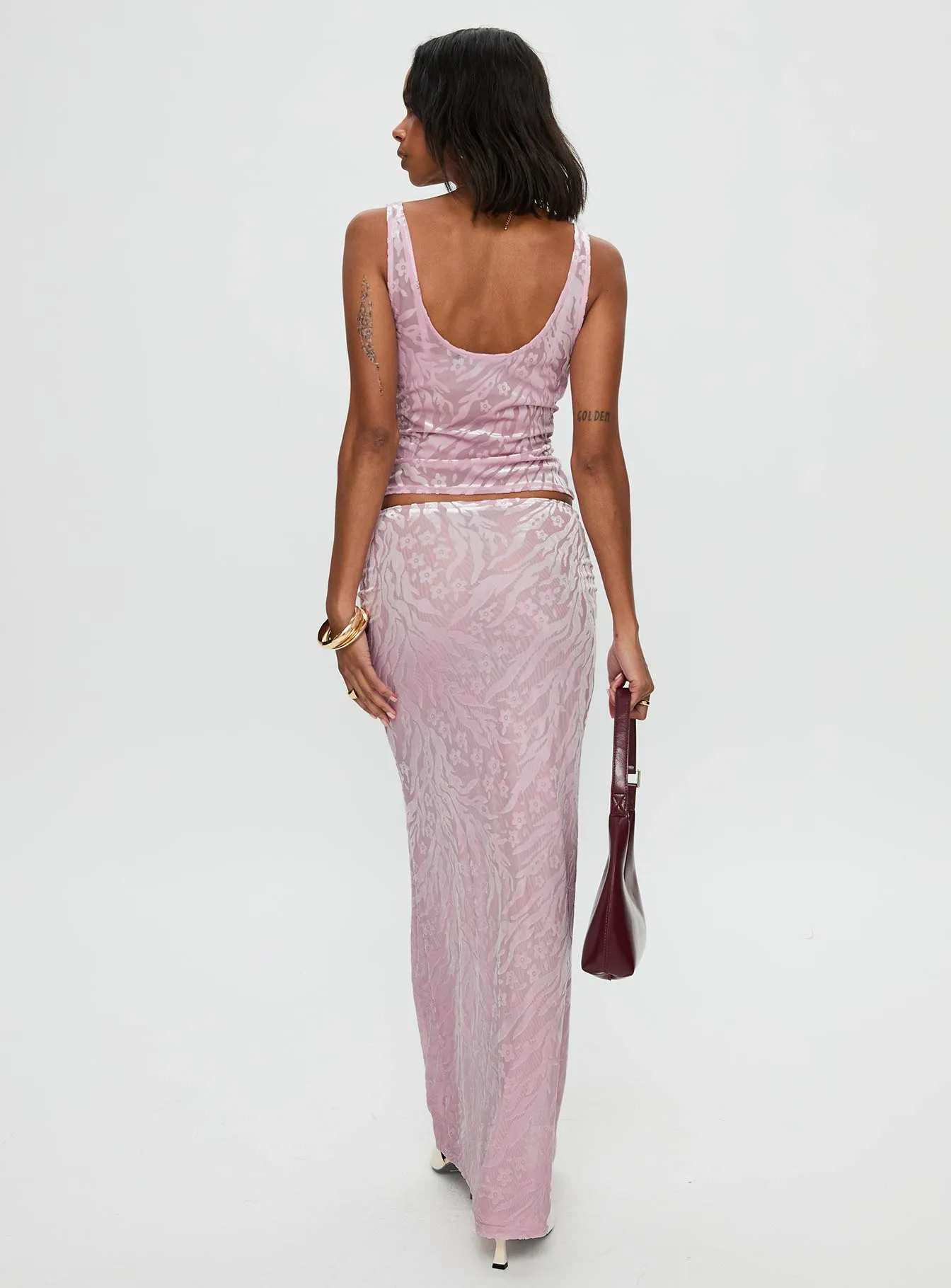Kalei Maxi Skirt Pink Floral