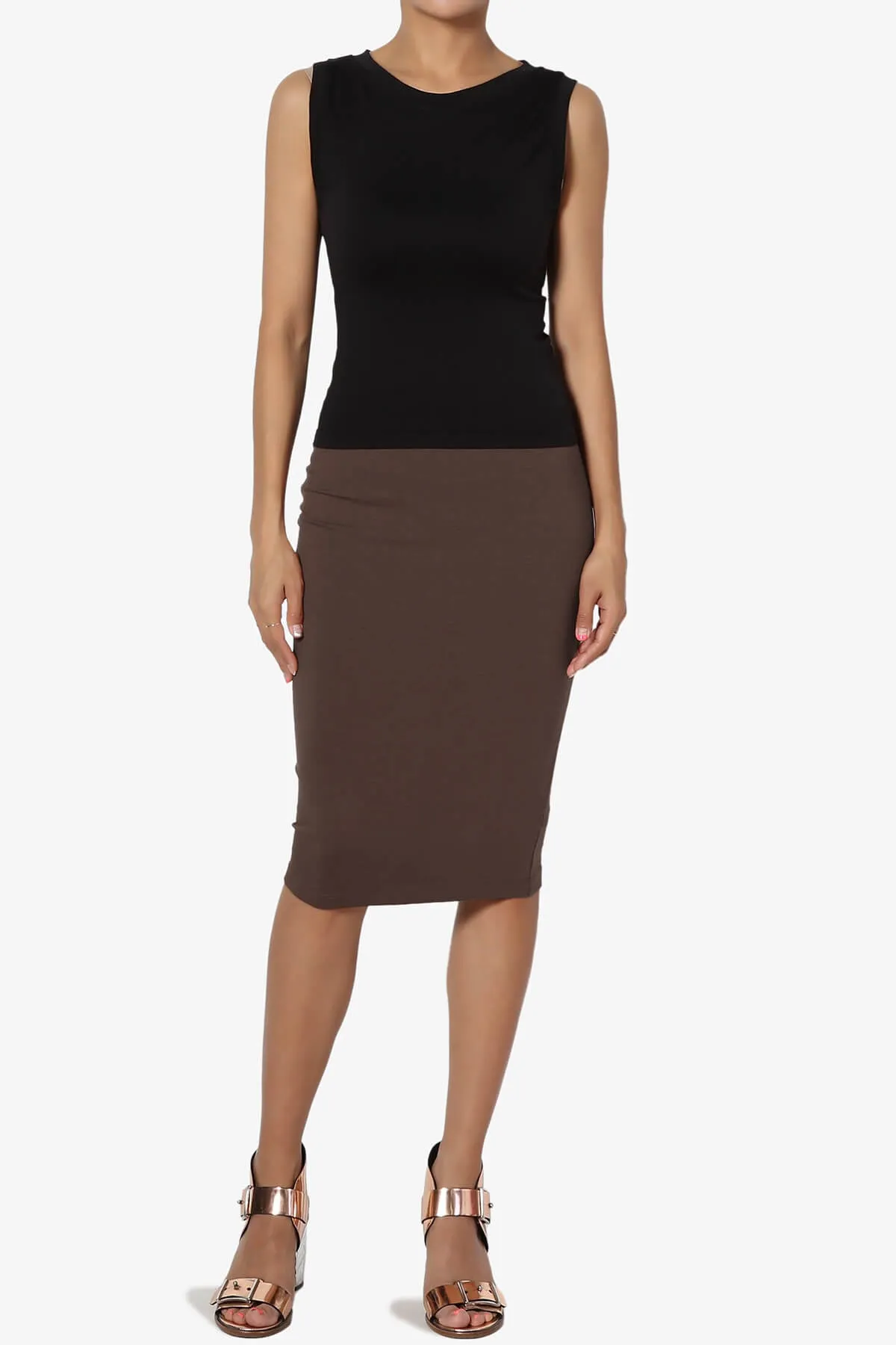 Karan Cotton Midi Pencil Skirt PLUS