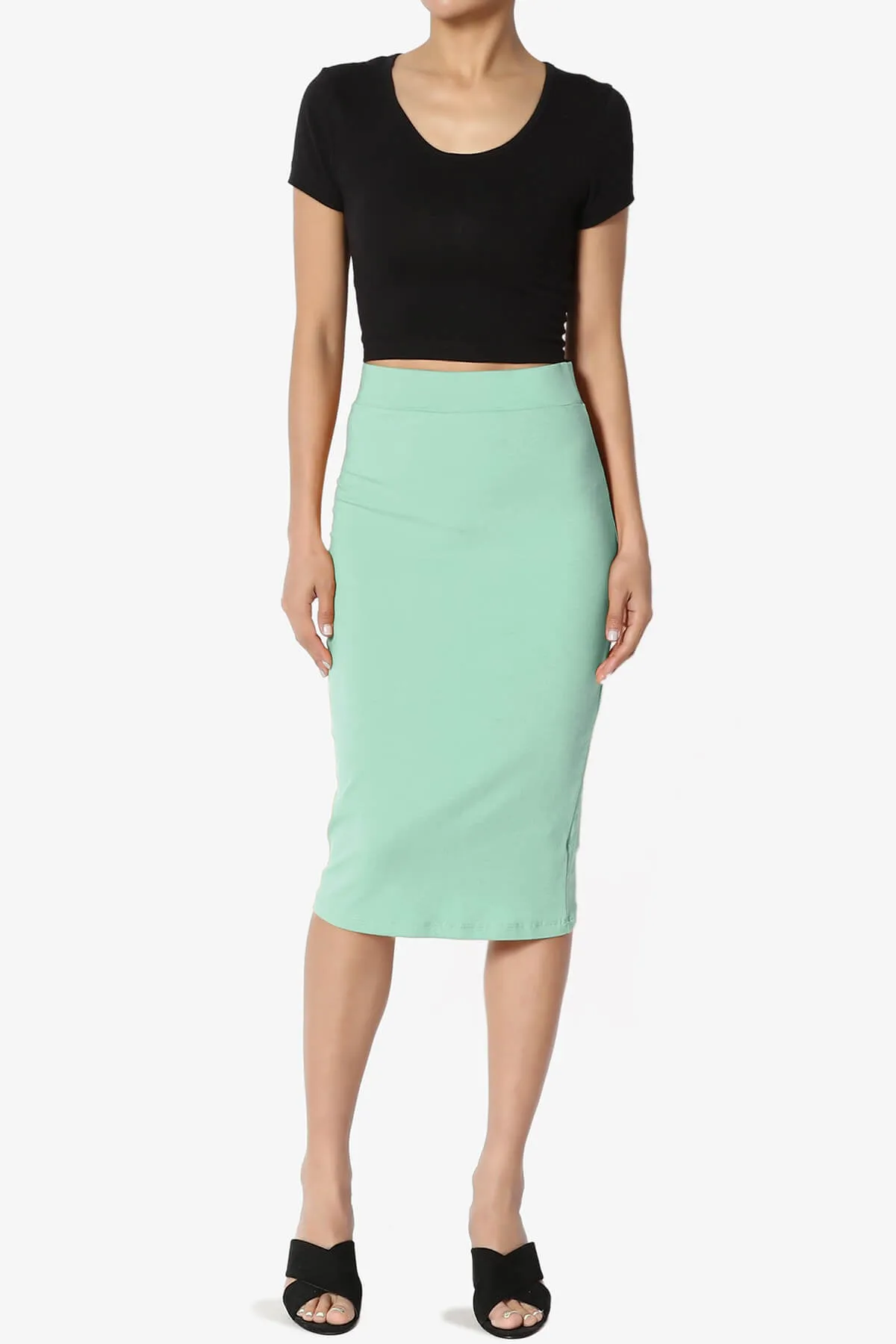 Karan Cotton Midi Pencil Skirt PLUS