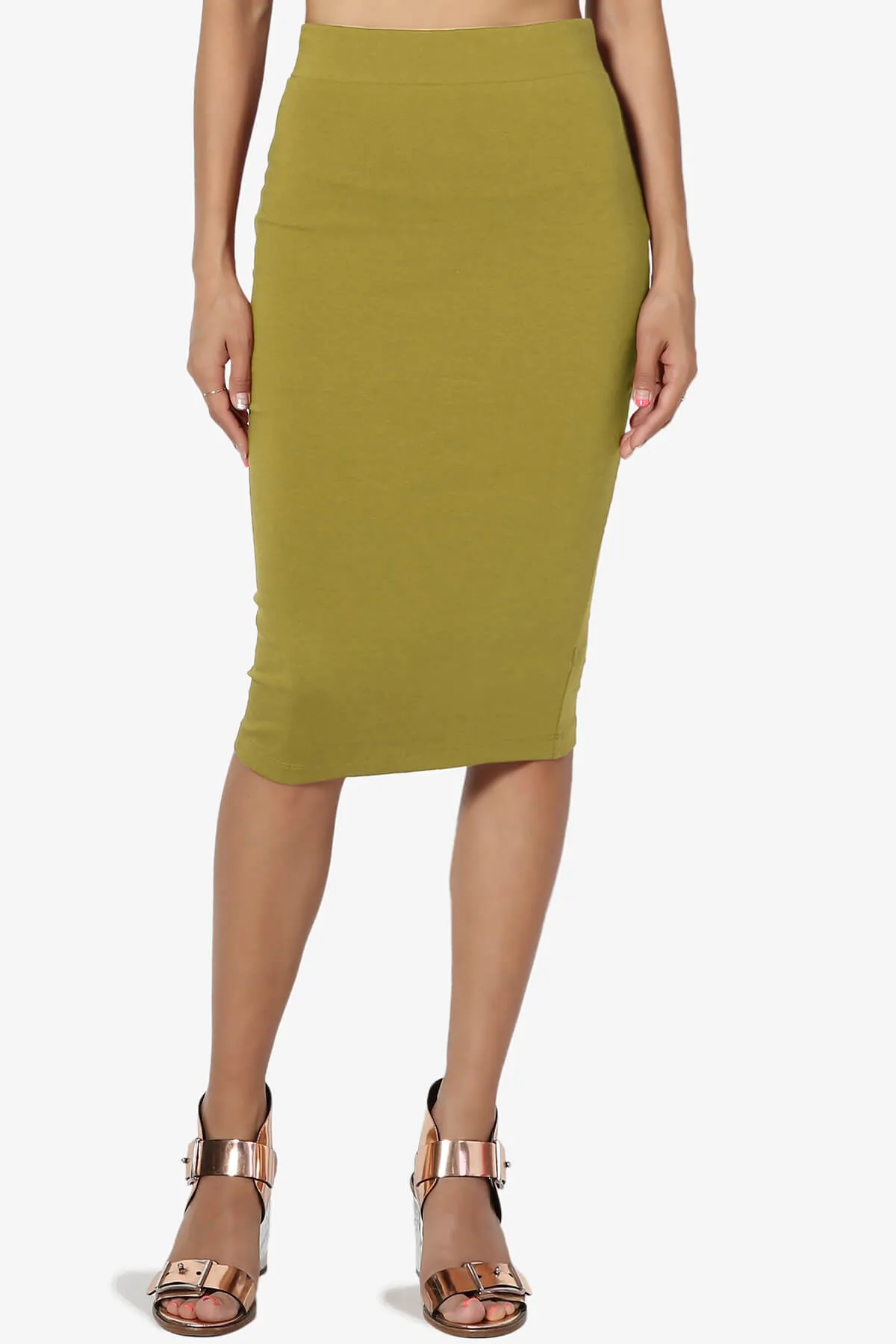 Karan Cotton Midi Pencil Skirt PLUS