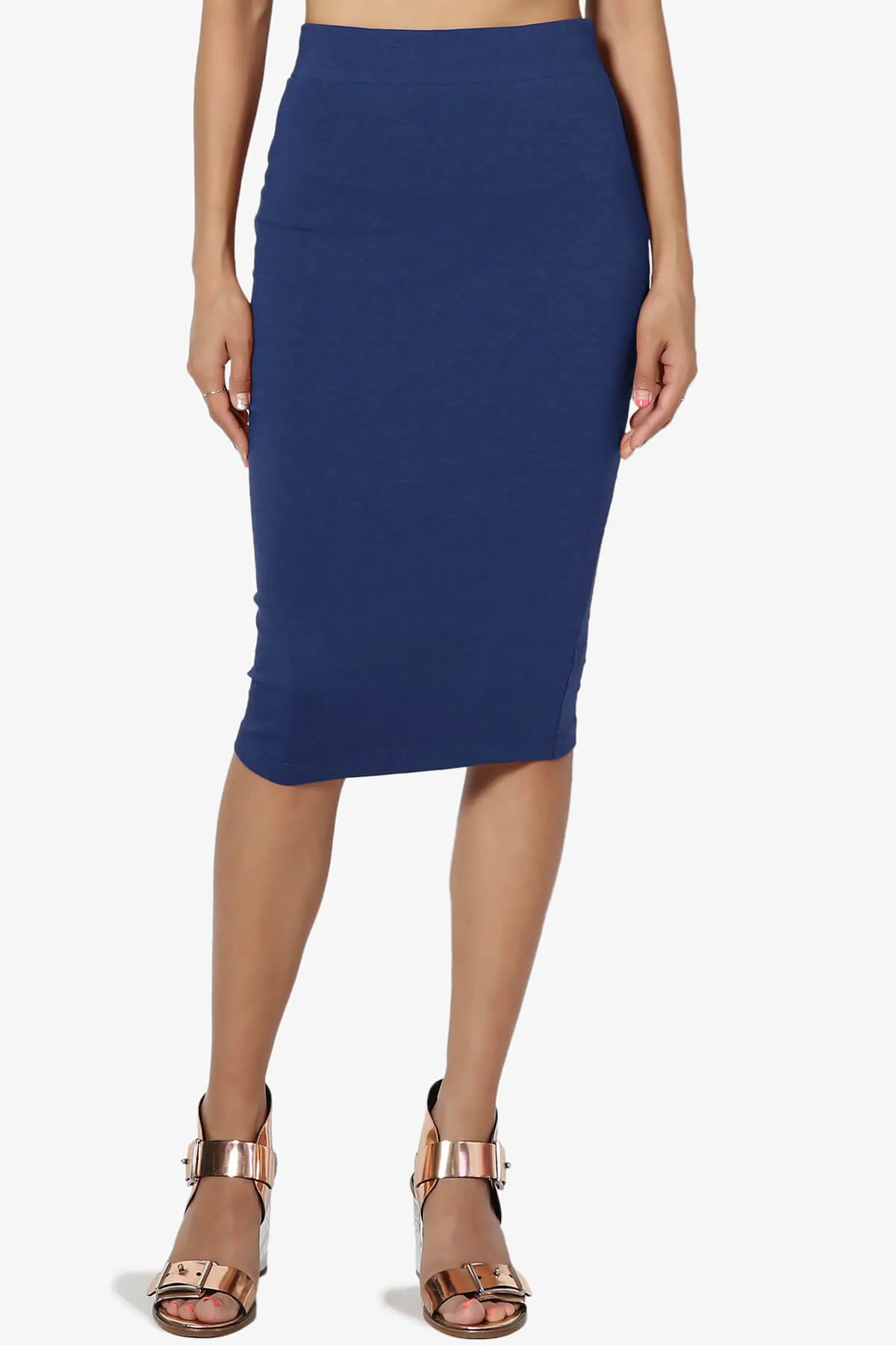 Karan Cotton Midi Pencil Skirt PLUS