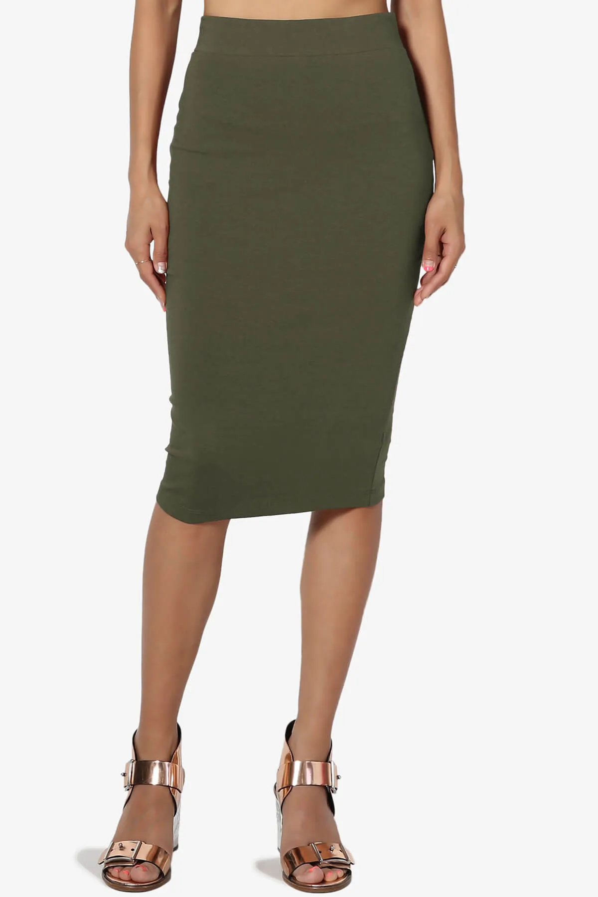 Karan Cotton Midi Pencil Skirt PLUS