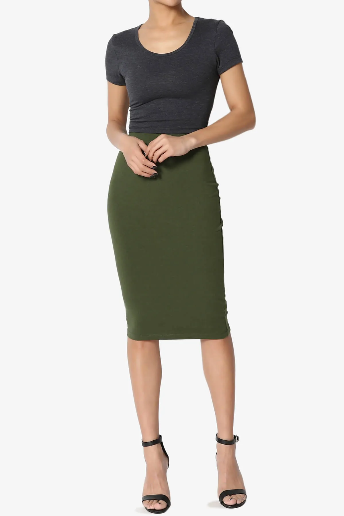 Karan Cotton Midi Pencil Skirt PLUS